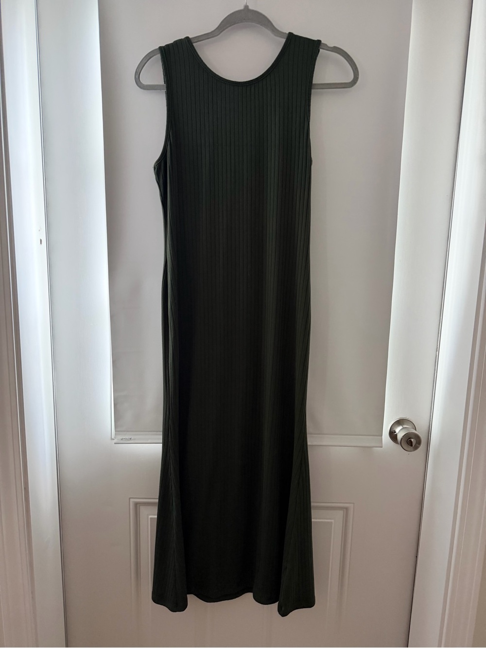 Francesca's Collections Ribbed Sleeveless Maxi Dress - Olive Green
